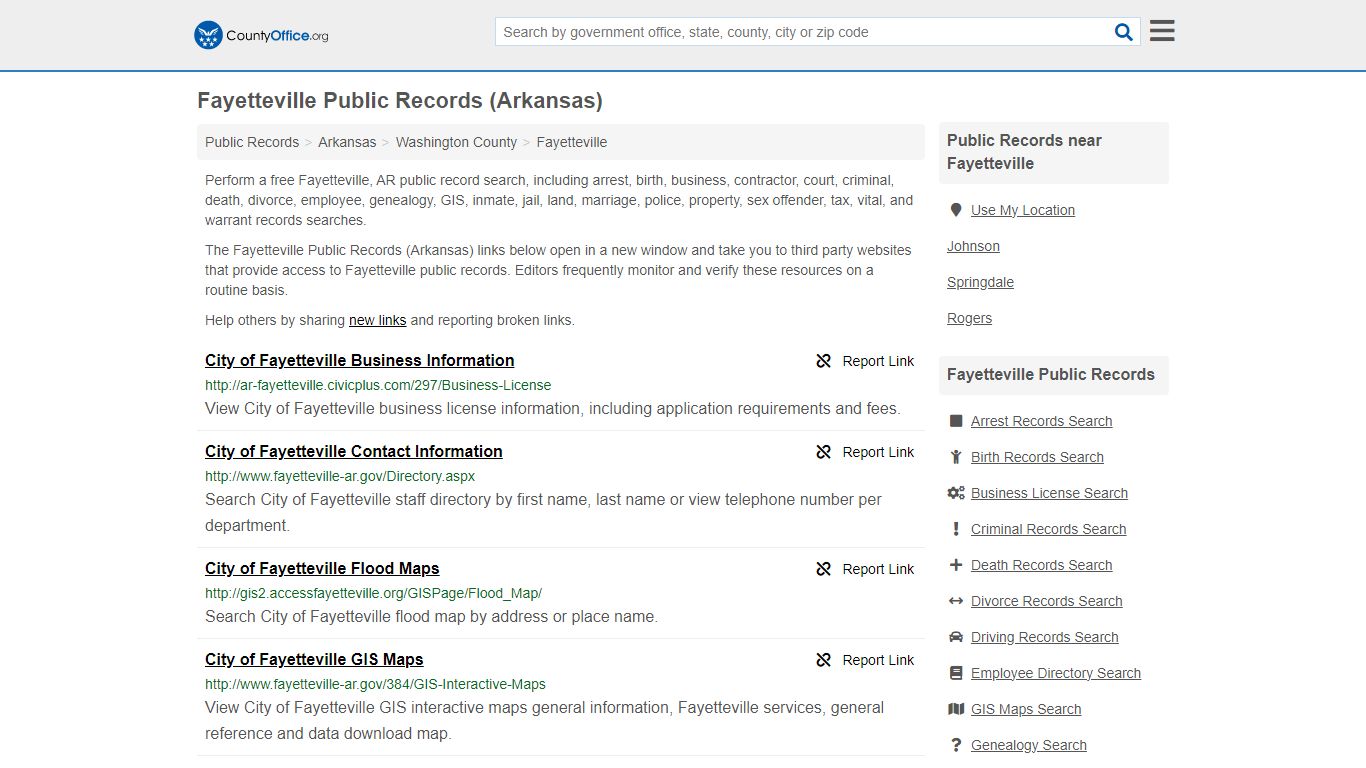 Public Records - Fayetteville, AR (Business, Criminal, GIS, Property ...