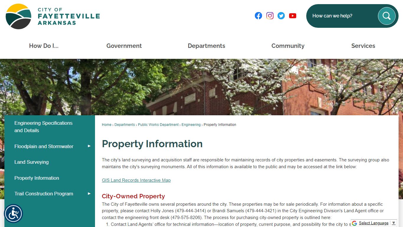 Property Information | Fayetteville, AR - Official Website
